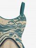 Plus Size Shark Heart Skulls Diver Print Hawaii Tank Dress -  