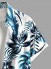 Plus Size Flowers Tropical Leaf Print Buttons Pocket Hawaii Shirt For Men -  