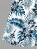 Robe camisole hawaïenne à imprimé feuilles tropicales et fleurs grande taille - Bleu L