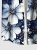 Chemise hawaïenne grande taille à imprimé floral et poches boutonnées pour homme - Bleu 3XL