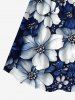 Plus Size Flowers Print Cinched Hawaii Dress -  