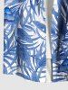 Chemise hawaïenne grande taille à imprimé feuilles tropicales et fleurs, avec poches et boutons, pour homme - Bleu 4XL