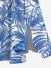 Robe mi-longue hawaïenne fendue à imprimé feuilles tropicales et fleurs grande taille - Bleu Ciel 6X