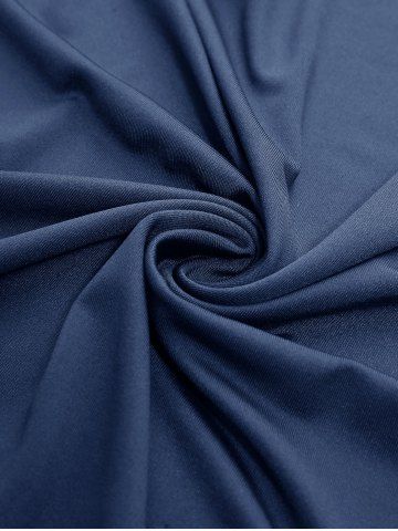 Plus Size Cold Shoulder Buckle Straps Mesh Bell Sleeve Top