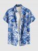 Tropical Leaf Flowers Print Plus Size Matching Hawaii Beach Outfit For Couples -  
