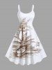 Coconut Tree Sea Sailboat Print Plus Size Matching Hawaii Beach Outfit For Couples -  
