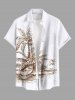 Coconut Tree Sea Sailboat Print Plus Size Matching Hawaii Beach Outfit For Couples -  