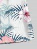 Tenue de plage hawaïenne assortie grande taille à imprimé feuilles tropicales et fleurs d'hibiscus pour couples - Blanc 
