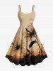 Hibiscus Flower Sunset Print Plus Size Matching Hawaii Beach Outfit For Couples -  