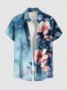 Tie Dye Ombre Flowers Leaf Print Plus Size Matching Hawaii Beach Outfit For Couples -  