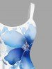 Watercolor Flowers Print Plus Size Matching Hawaii Beach Outfit For Couples -  