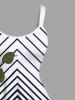 Robe débardeur trapèze hawaïenne grande taille à imprimé zigzag, feuilles et fleurs - Blanc M