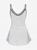 Plus Size Skull Rose Flower Crow Print Cami Top -  