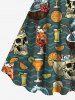 Robe débardeur hawaïenne grande taille à imprimé tête de mort, noix de coco, jus d'orange et fleurs - Vert 5X