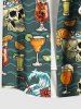 Plus Size Skulls Coconut Orange Juice Flowers Print Buttons Pocket Hawaii Shirt For Men -  