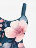 Robe débardeur hawaïenne grande taille à imprimé feuilles et fleurs ombré tie-dye - Bleu 4X