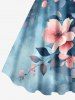 Robe débardeur hawaïenne grande taille à imprimé feuilles et fleurs ombré tie-dye - Bleu 4X