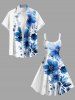 Robe débardeur hawaïenne grande taille à imprimé floral aquarelle - Bleu 3X