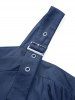 Haut en maille à manches cloche et bretelles à boucle et épaules dénudées grande taille - Bleu profond 5x | US 30-32