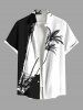 Colorblock Coconut Tree Cliff Print Plus Size Matching Hawaii Beach Outfit For Couples -  