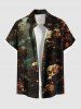 Skulls Rose Flower Cloud Print Plus Size Matching Hawaii Beach Outfit For Couples -  