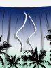 Coconut Tree Ombre Colorblock Print Plus Size Matching Hawaii Beach Outfit For Couples -  