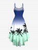 Coconut Tree Ombre Colorblock Print Plus Size Matching Hawaii Beach Outfit For Couples -  