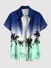 Coconut Tree Ombre Colorblock Print Plus Size Matching Hawaii Beach Outfit For Couples -  
