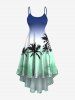 Coconut Tree Ombre Colorblock Print Plus Size Matching Hawaii Beach Outfit For Couples -  