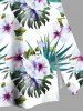 Tenue de plage hawaïenne assortie grande taille à imprimé feuilles tropicales et fleurs d'hibiscus pour couples - Vert 