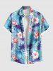 Tropical Leaf Hibiscus Flower Print Plus Size Matching Hawaii Beach Outfit For Couples -  