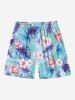 Tropical Leaf Hibiscus Flower Print Plus Size Matching Hawaii Beach Outfit For Couples -  
