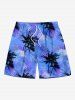 Coconut Tree Tropical Leaf Tie Dye Ombre Print Plus Size Matching Hawaii Beach Outfit For Couples -  