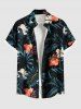 Tropical Leaf Hibiscus Flower Print Shirt Swimsuit Plus Size Matching Hawaii Beach Outfit For Couples -  