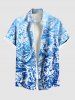 Tropical Leaf Hibiscus Flowers Print Plus Size Matching Hawaii Beach Outfit For Couples -  