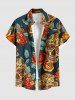 Skull Flower Leaf Print Plus Size Matching Hawaii Beach Outfit For Couples -  