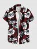 Tenue de plage hawaïenne assortie grande taille à imprimé fleurs et feuilles pour couples - Rouge foncé 