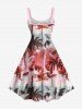 Plus Size Coconut Tree Ombre Colorblock Print Hawaii Tank Dress -  