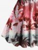 Robe débardeur hawaïenne grande taille à imprimé cocotiers ombré colorblock - Rouge 6X