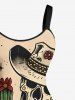 Plus Size Skull Flower Snake Cactus Print Hawaii Western Cowboy Style A Line Tank Dress -  