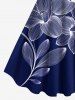 Plus Size Flower Print Hawaii A Line Tank Dress -  