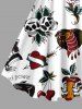 Robe débardeur trapèze grande taille à imprimé tête de mort, fleur, cœur, serpent et cerises - Blanc XXS