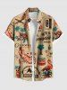 Tenue de plage hawaïenne assortie grande taille, motif cocotier, fleurs d'hibiscus et flamant rose, pour couples - café lumière 