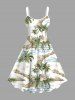 Coconut Tree Flowers Leaf Tropical Print Plus Size Matching Hawaii Beach Outfit For Couples -  