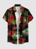 Tenue de plage hawaïenne assortie grande taille à imprimé feuilles tropicales et fleurs d'hibiscus pour couples - Rouge 