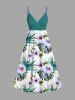 Tenue de plage hawaïenne assortie grande taille à imprimé feuilles tropicales et fleurs pour couples - Vert 