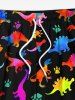 Plus Size Colorful Dinosaur Print Hawaii Beach Shorts For Men -  
