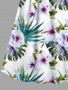 Plus Size Flowers Tropical Leaf Print Surplice Hawaii Cami Dress -  