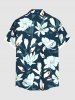 Plus Size Flowers Leaf Print Buttons Pocket Hawaii Shirt For Men -  