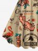 Robe débardeur hawaïenne grande taille à imprimé flamant rose et cocotiers, fleurs d'hibiscus - café lumière XXS